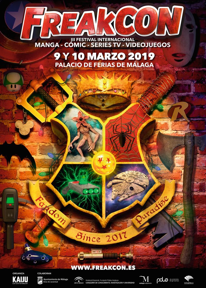 Cartel de FreakCon 2019, III edición: 9 y 10 de marzo en el Palacio de Ferias de Málaga