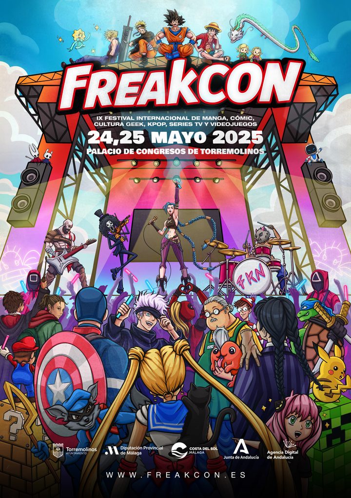 Cartel de FreakCon 2025, IX edición: 24 y 25 de mayo en el Palacio de Congresos de Torremolinos